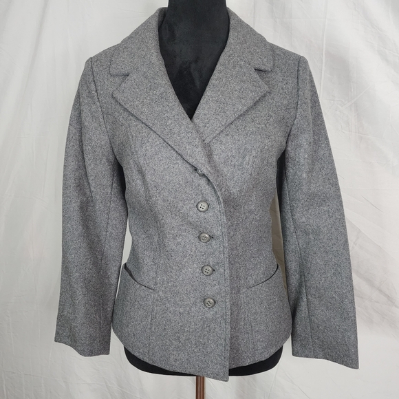 West Germany Vintage HERBERT MEYER Size Small Gray Felted Wool Blend‎ Short Coat - Picture 1 of 13